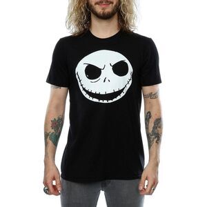 Nightmare Before Christmas Mens Jack Skellington Cotton T-Shirt / Black